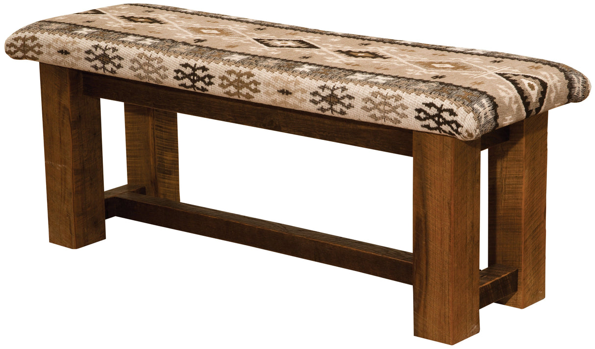 Barnwood Upholstered Bench