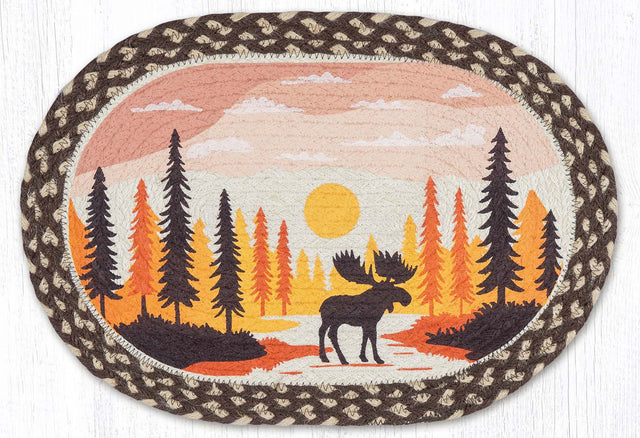 Autumn Crossing Moose Oval Placemat