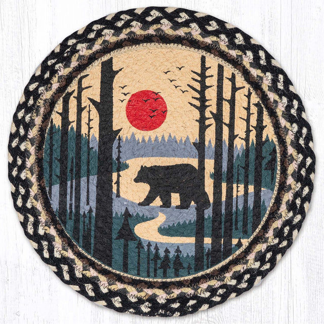 Scenic Bear Printed Round Placemat