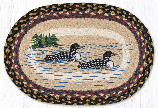 Lake Scene Loon Patch Oval Placemat