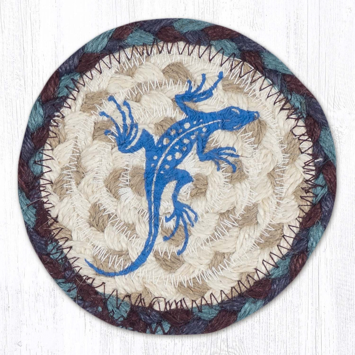 Southwest Gecko Blue Printed Coaster