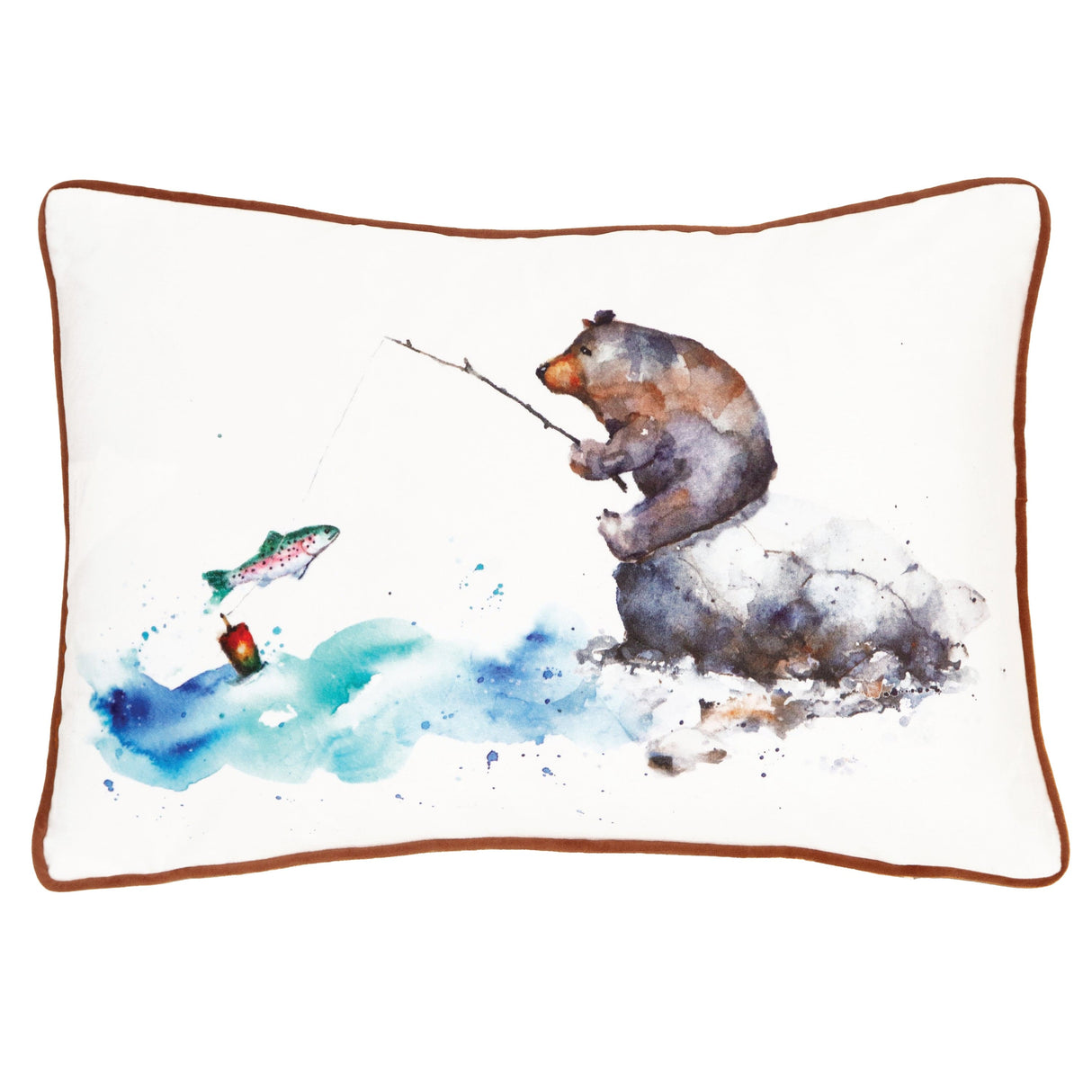 Lucky Catch Bear Pillow