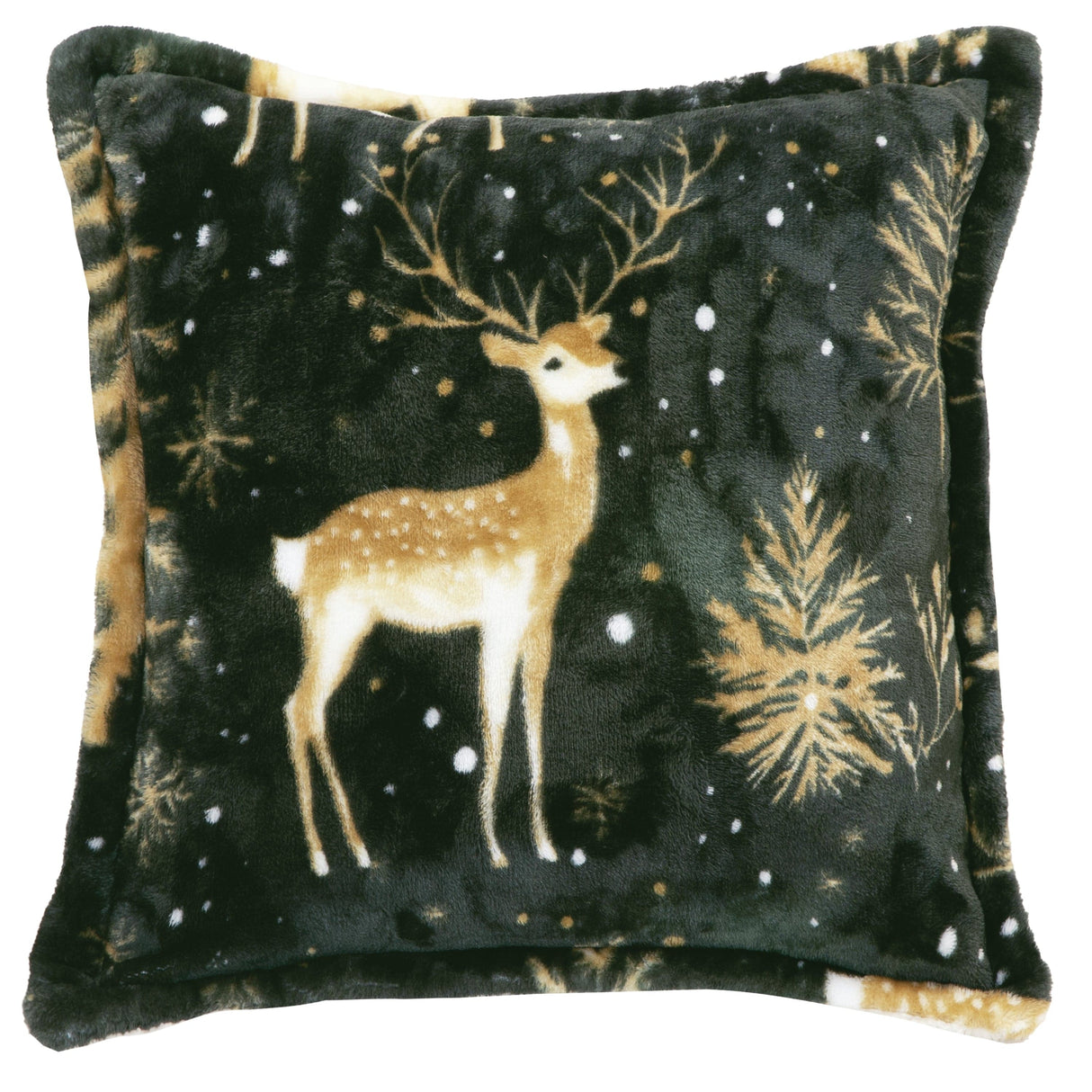 Starry Night Deer Plush Sherpa Pillow