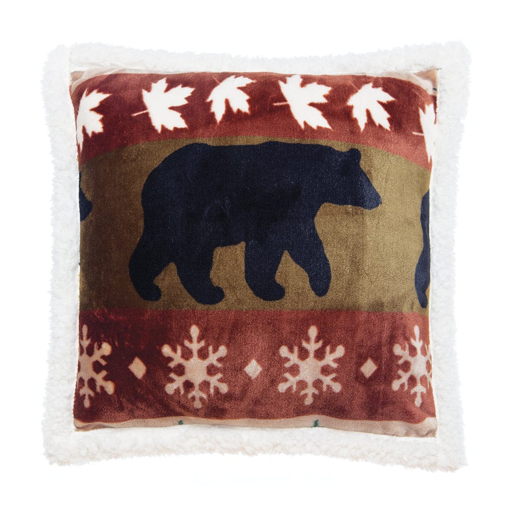 Big Sky Winter Bear Plush Sherpa Pillow