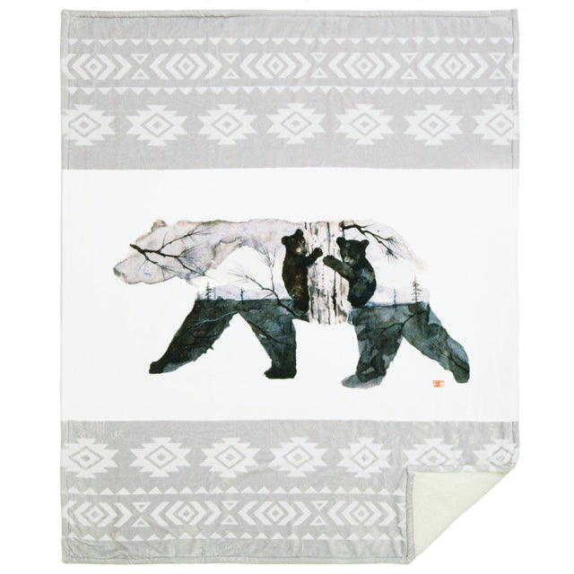 Lead The Way Bear Plush Sherpa Throw