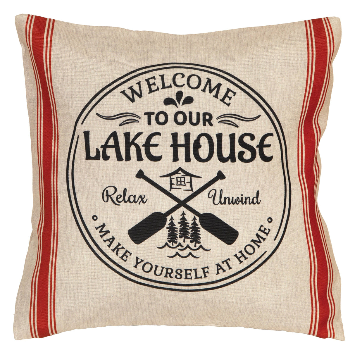 Welcome To Our Lake House Outdoor Pillow