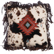 Brown Cow Diamond Fringe Pillow