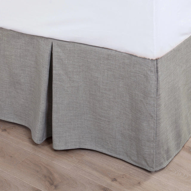 Taupe Faux Linen Bedskirt