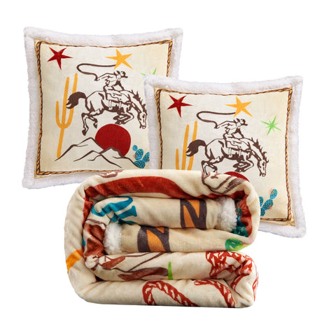 Star Rider Sherpa Throw Set