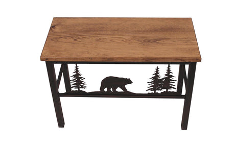 24" Bear Forest Iron Bench