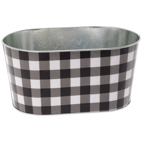 Classic Checkered Oval Tin