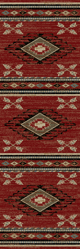 Red Sun Western Area Rug