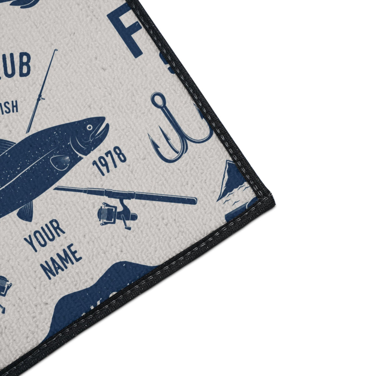 Fishing Club Collage Non-Slip Rug