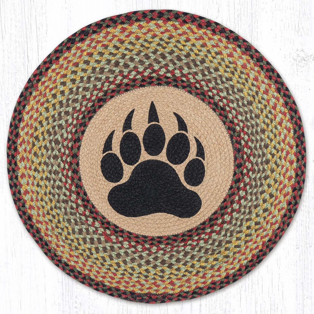 Bear Paw Prints Round Patch Rug