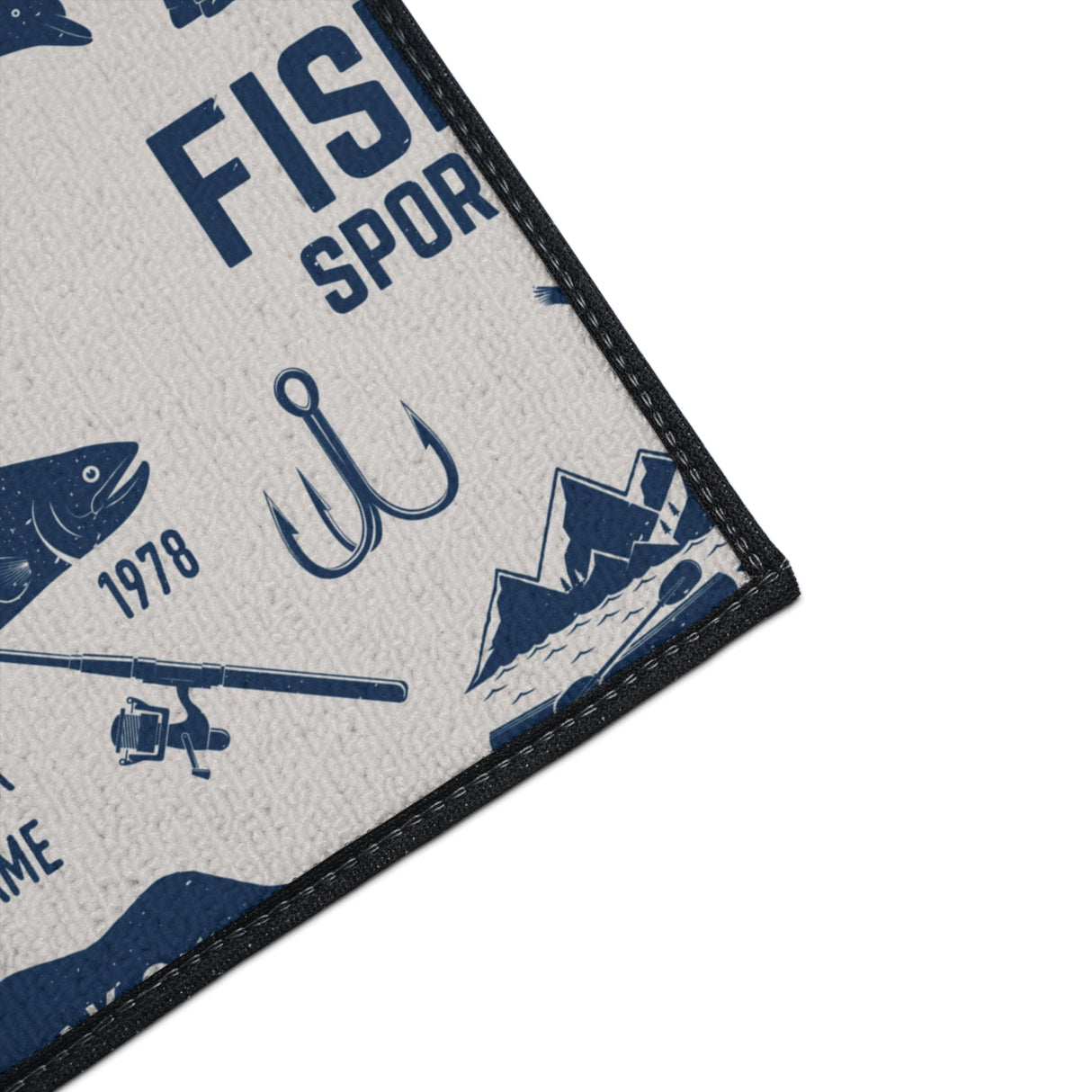 Fishing Club Collage Non-Slip Rug