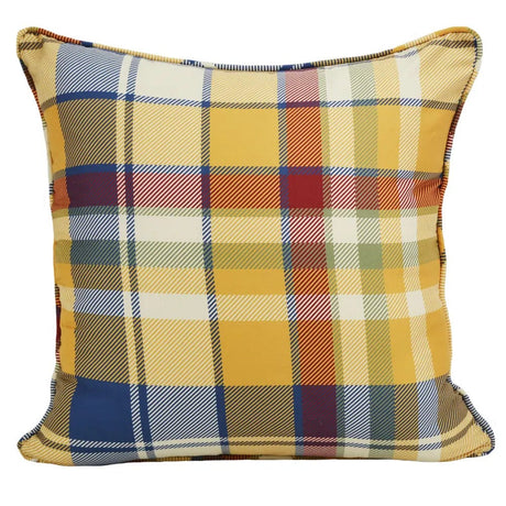 Around The World Geo Plaid Pillow