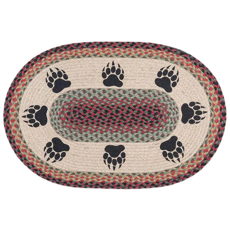 Bear Paw Prints Oval Patch Rug