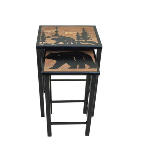 Black Bear In The Woods Nesting Table Set