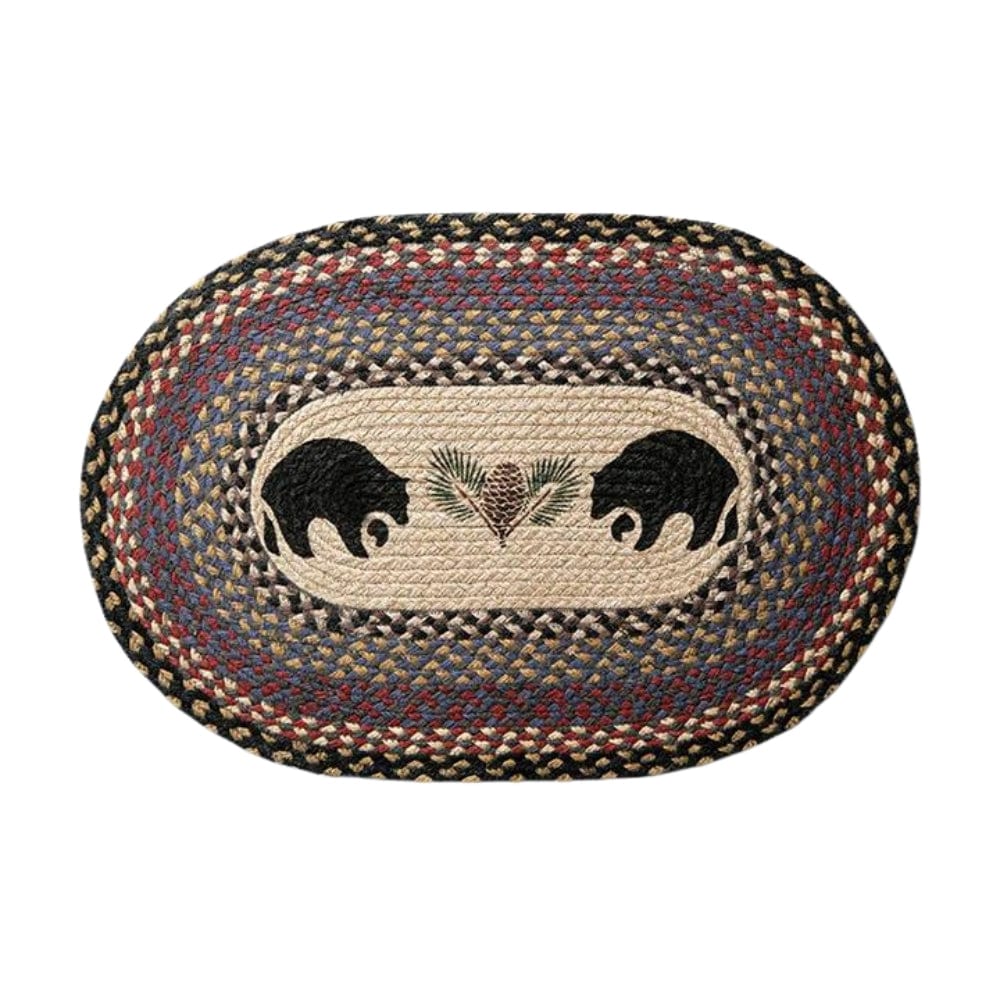 Black Bear Weave Oval Patch Rug