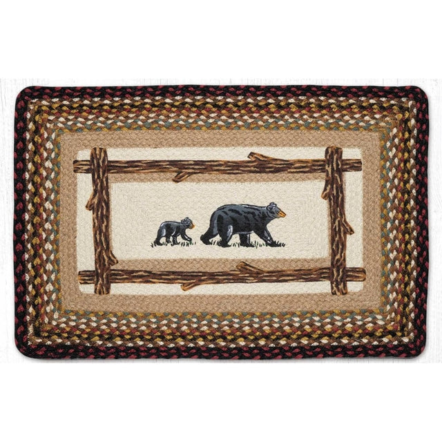 Burgundy Mama Bear Oblong Patch Rug