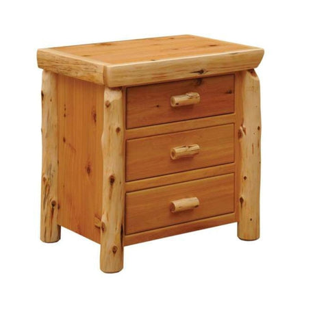 Cedar Log XL Three Drawer Nightstand