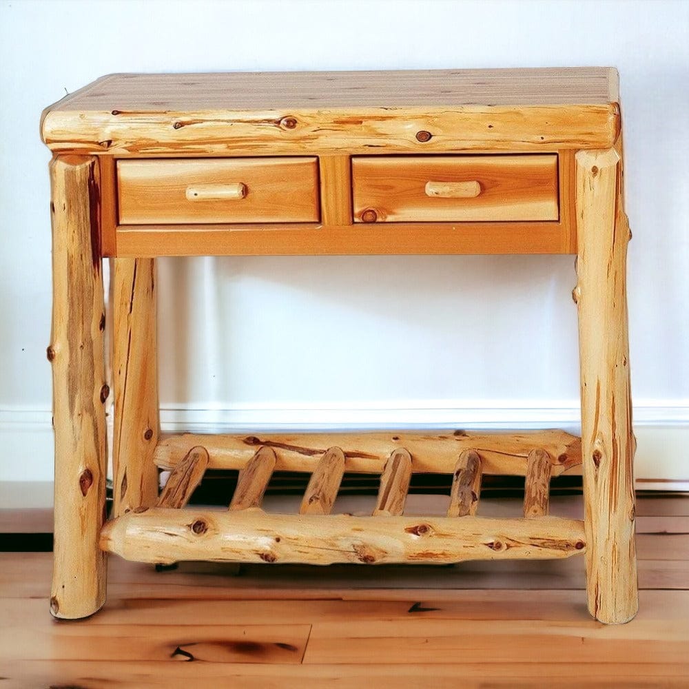 Cedar Sofa Table with 2 Drawers