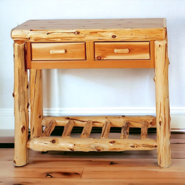 Cedar Sofa Table with 2 Drawers