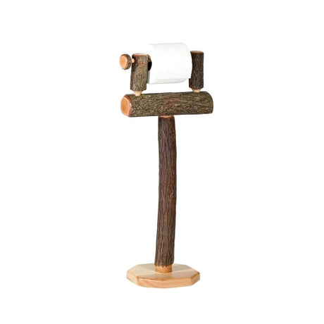 Hickory Log Free Standing Toilet Paper Holder