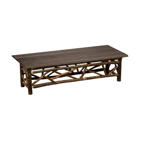 Hickory Log Twig Bench