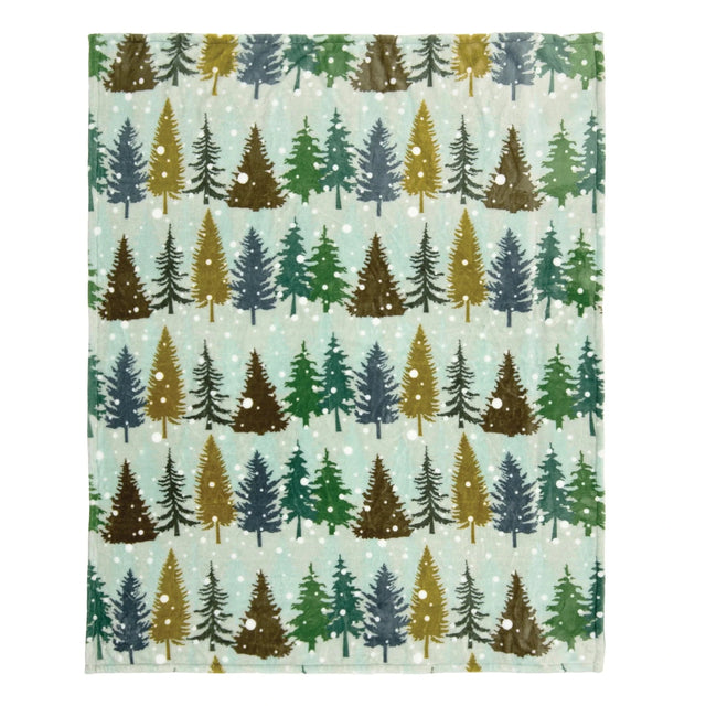 Snowfall Forest Travel Blanket