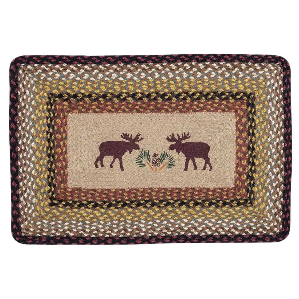 Moose & Pinecone Oblong Patch Rug