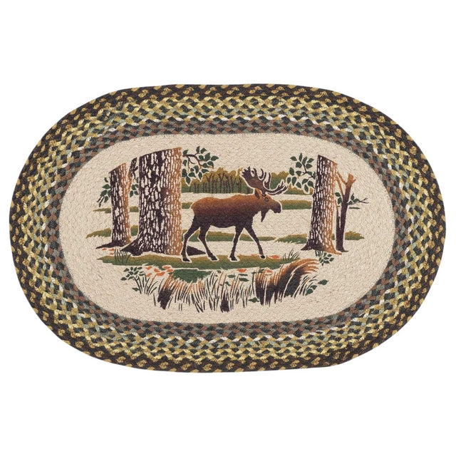 Moose Stroll Oval Patch Rug