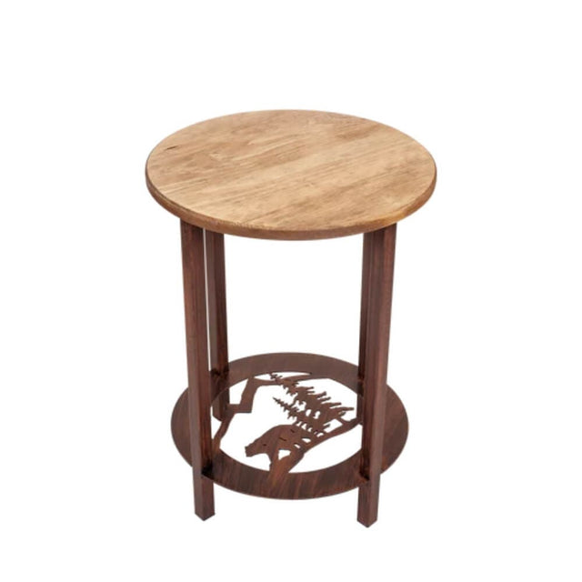 Pine Forest Bear Burnt Sienna Side Table