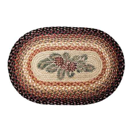 Pinecone Ring Red Berry Oval Patch Rug