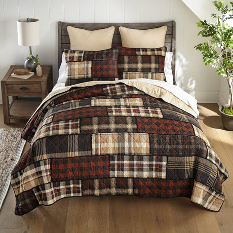 Mountain Red Plaid Quilt Set