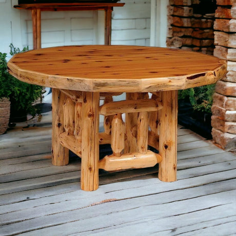 Round Log Dining Table