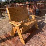 Rustic Highback Outdoor Bench