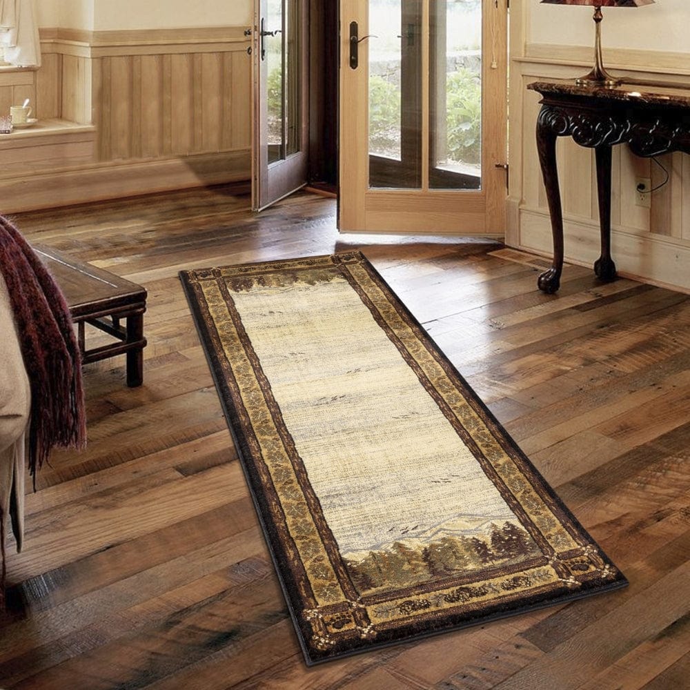 Rustic Nature Scene Area Rug