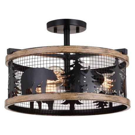 Anchorage 16-Inch 3 Light Semi-Flush Lamp