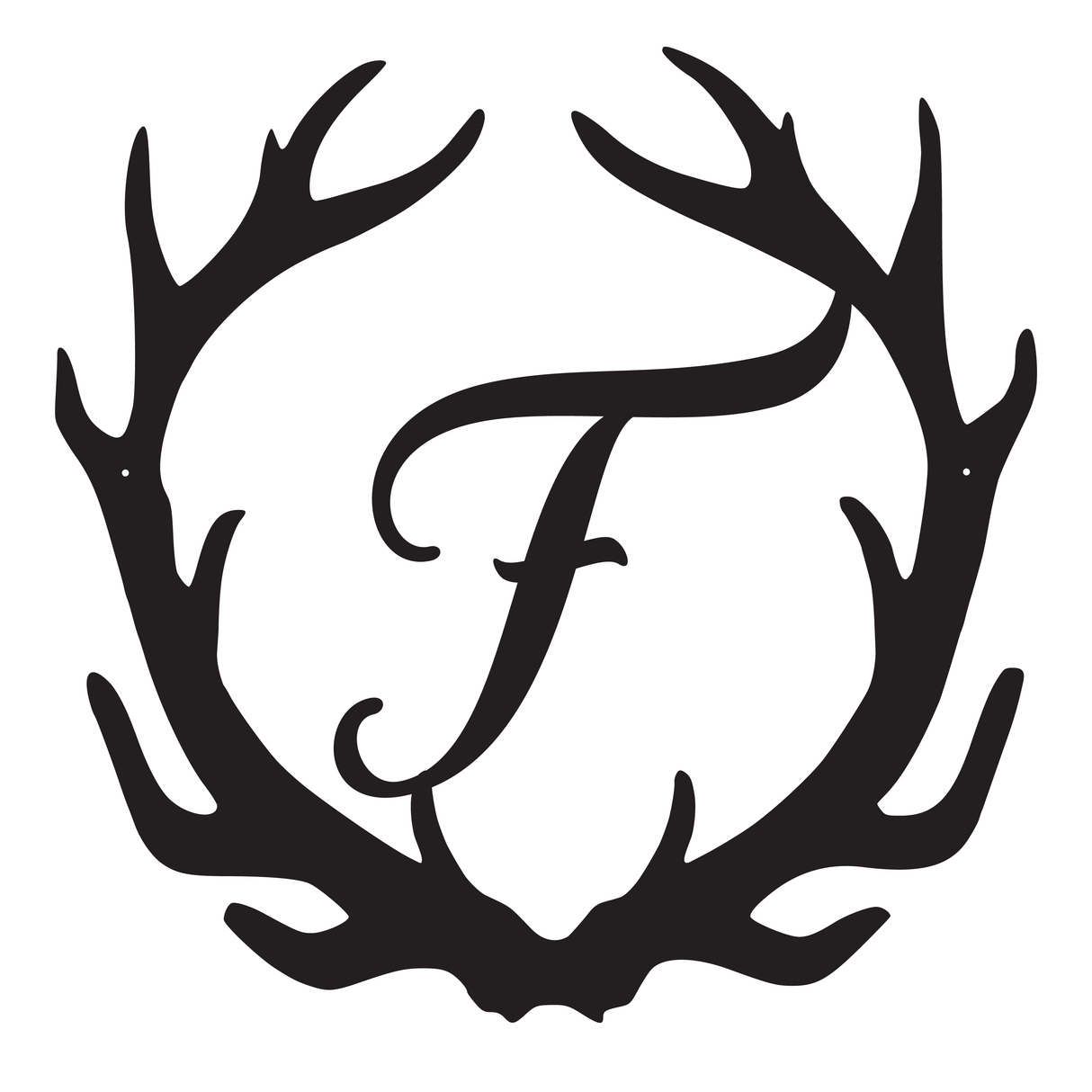 Antler Letter Monogram Sign - 15"