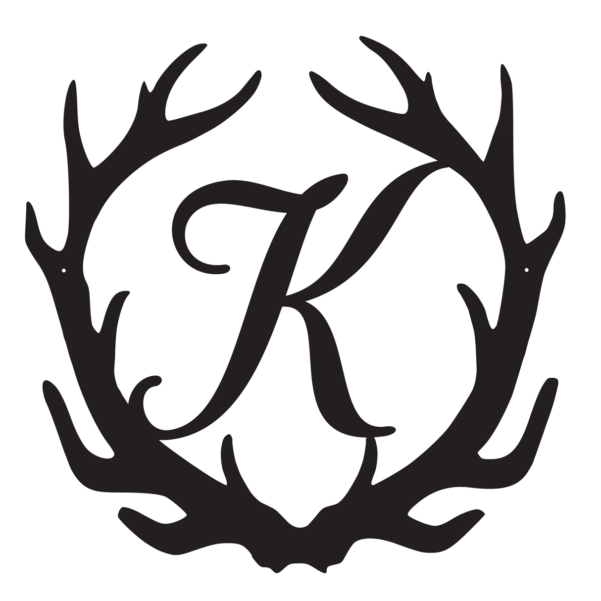 Antler Letter Monogram Sign - 15"