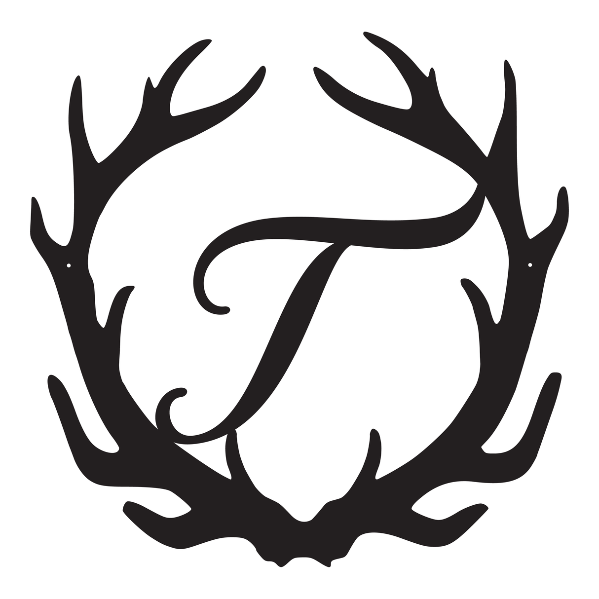 Antler Letter Monogram Sign - 15"