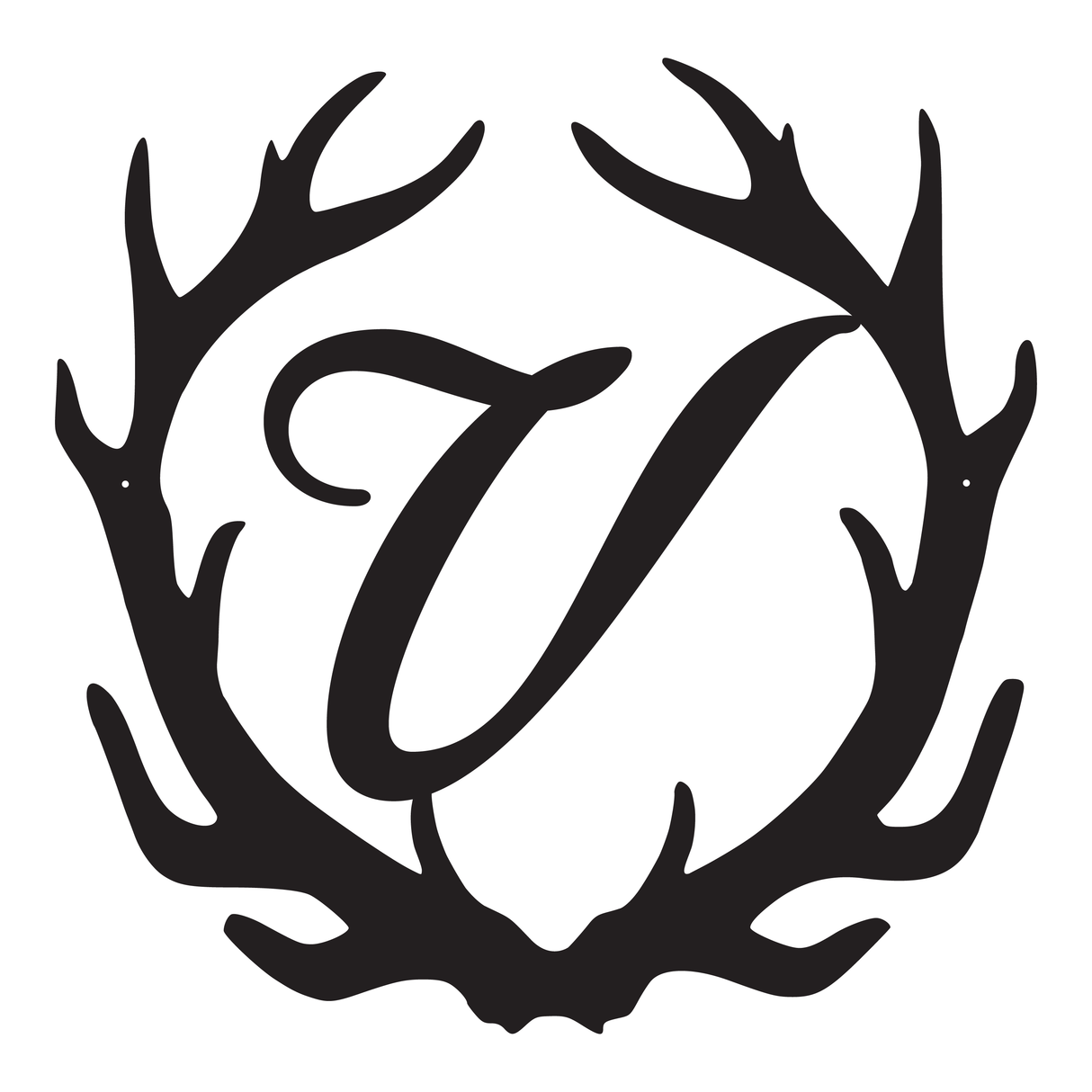 Antler Letter Monogram Sign - 15"