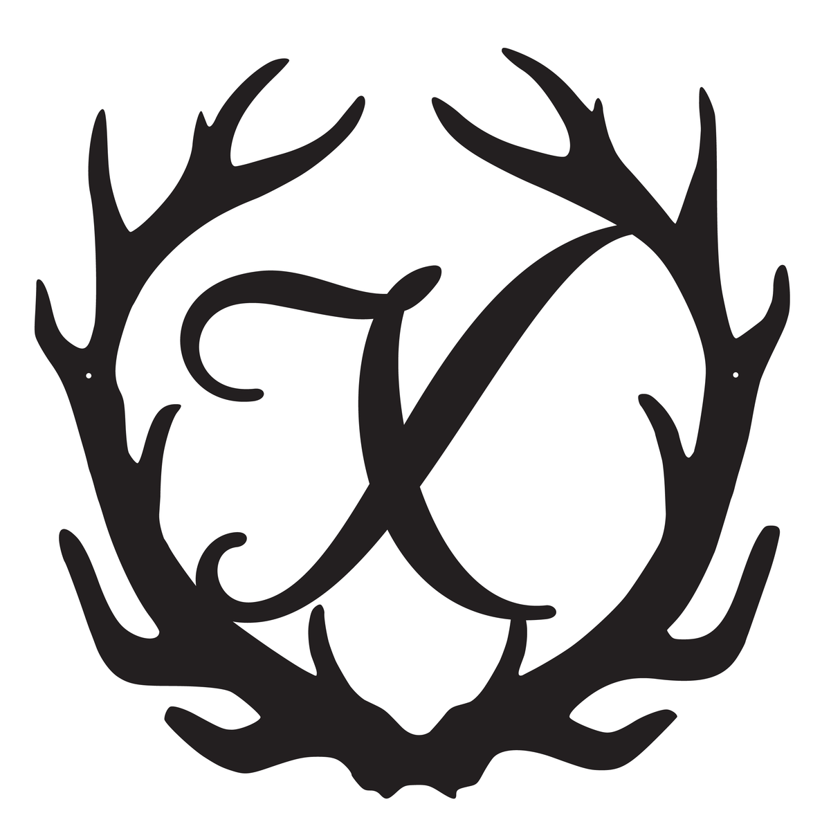 Antler Letter Monogram Sign - 15"