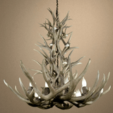 Authentic Mule Deer Tall Chandelier - Large