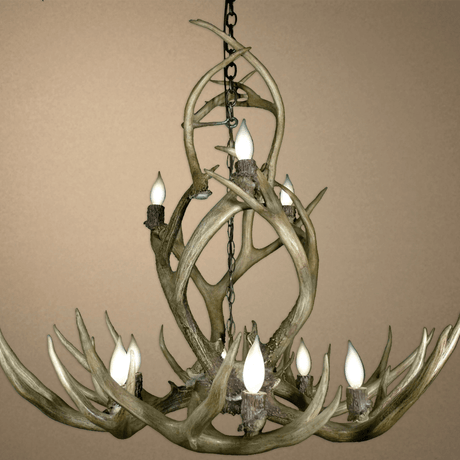 Authentic Mule Deer Waterfall Chandelier - Large