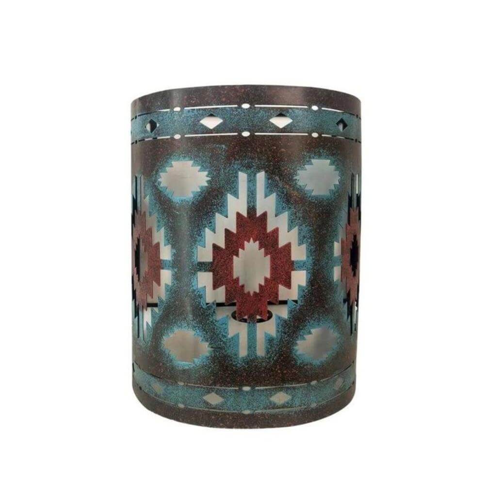 Sand painted cheapest Aztec wall sconce !!