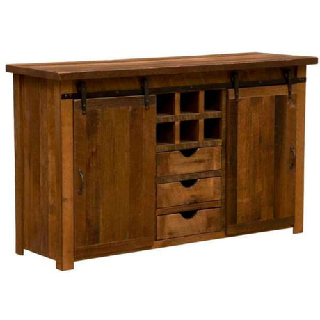 Barnwood Kitchen Sideboard with Wine Boxes