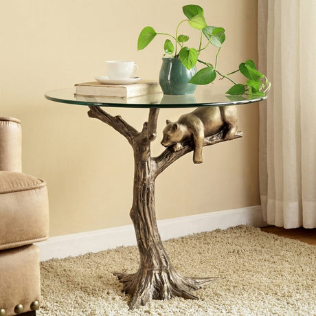 Bear Dozing in a Tree Side Table