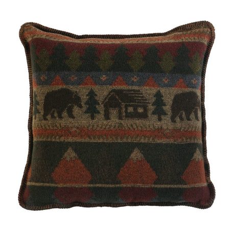 Cabin Bear Square Pillow